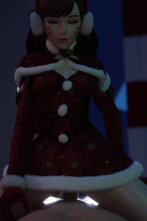 Overwatch - Dva u božićnom kostimu kaubojka bez zvuka