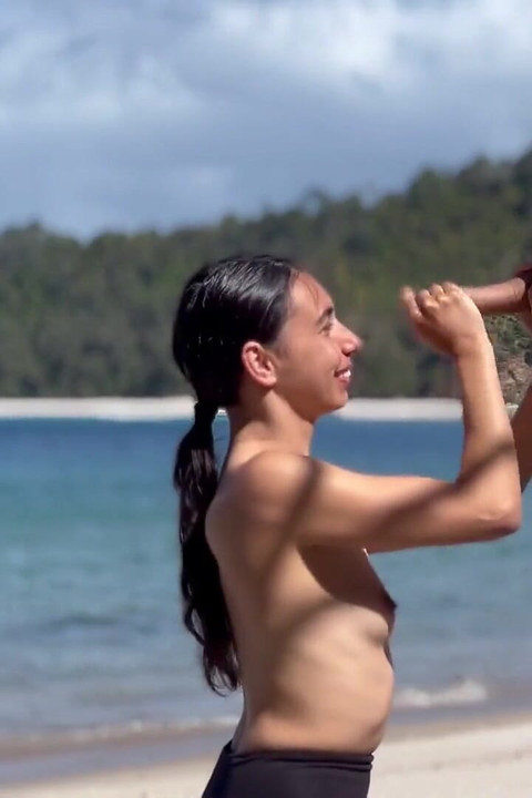 Blowjob and Handjob on the Best Beach with a Swallowing Load