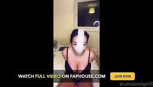 Latina mit höschen geknebelt und mit einem Wrap-Gag geklebt!