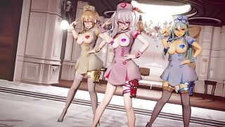 Mmd R-18 Anime Girls sexy dança clipe 500