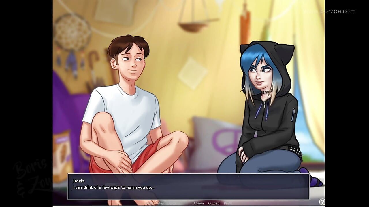 Very shy emo girl show me her cute tits first time since she was cute girl. (Summertime Saga - Eve 1)