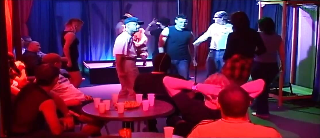 Blonde Babe Gangbanged by Horny Crowd in Wild Club Orgy