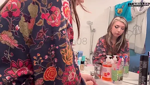 Petite French Goth Test a Double Ass and Pussy Dildo