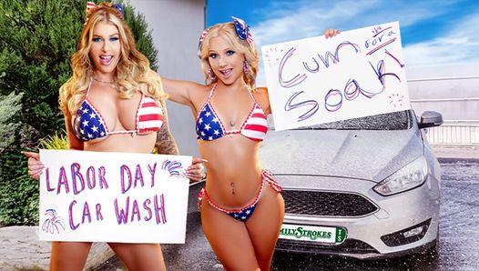 Stepmother And Stepdaughter Carwash