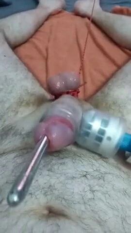 sounding cumshot with tied balls