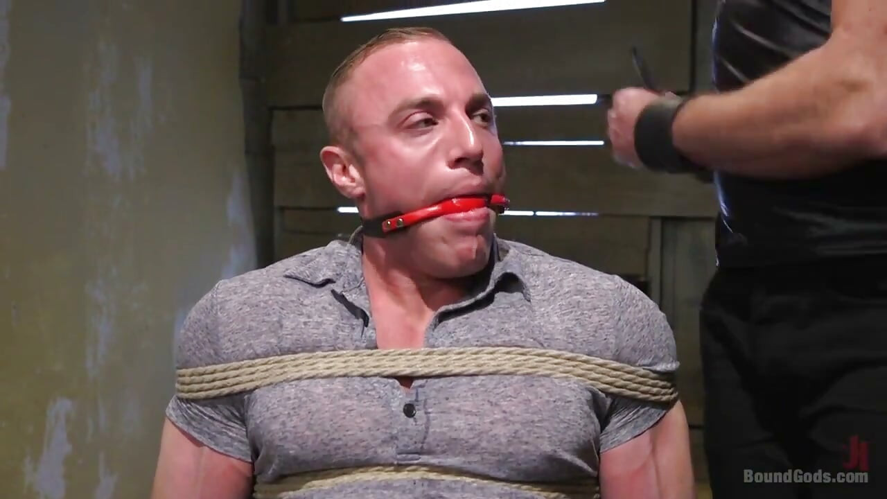 Beefy Muscular Hunk Deprived of Air and Fucked Into Submission