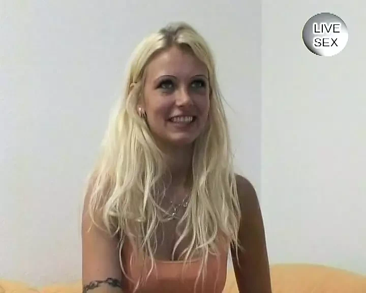 Beautiful German blonde getting a visit from her hot neighbor