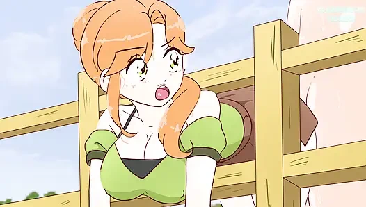 Alex застрял в заборе нарочно и Стив трахнул ее! хентай (порно аниме-секс) 4K 2026