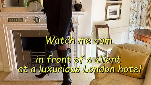 Sissy hooker masturbating in front of a client at a luxury London hotel