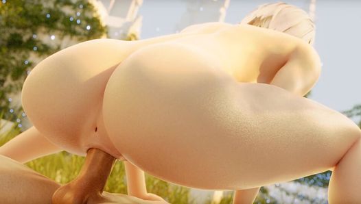 3D Porno Compilación: Follando el Delicioso Coño Cremoso de 2B (Sexo Intenso Cabalgando Gran Polla) NSFWMEGAERA