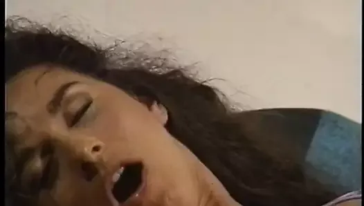 Classic big breasted brunette gets hairy pussy pounded before facial