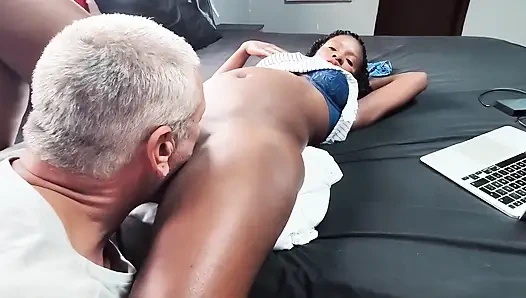 Flowers Delicious Monster Gets Eaten by a Hungry Old Fuck Till She Cums on His Mouth