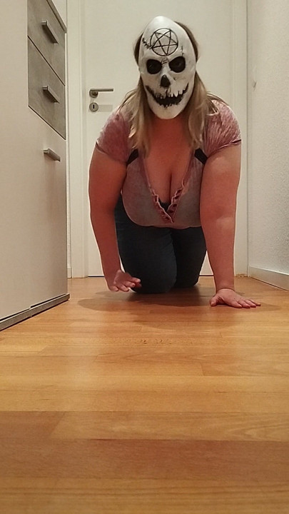 The teacher on all fours