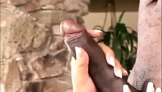 Black love ...cum on tits