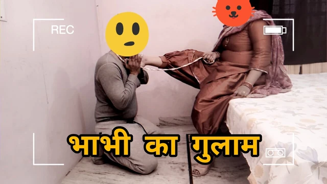 Punjabi Bhabhi's slave bihari fucking her in doggystyle and licking her ass badly