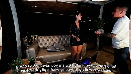 Tattoo artist sex addict fucks her client on the studio couch and swallowing his milk