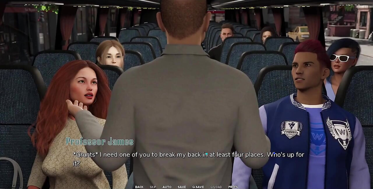 Taboo University - Hot Emo Girl Gives Me a Handjob Inside a Public Bus - 3D Porn Games