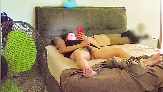 Wife cuckolding on phone while She masturbates herself
