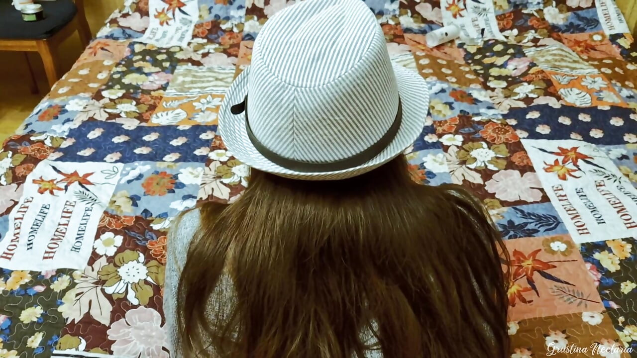 Amateur cock sucking and hard doggy from the girl in a hat