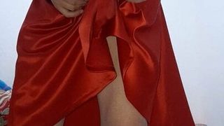 Gorgeous Party Dress With Satin Red Skirt Cumshot