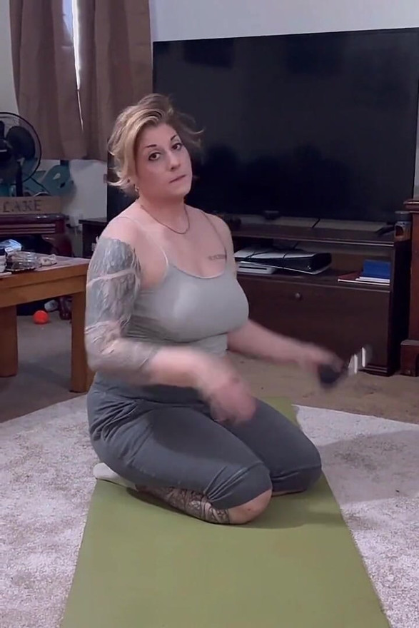 Stepmommy’s Sweaty Yoga Tease - Caught Stroking Blowjob Reward
