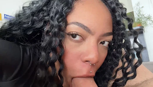 THIRSTY FAT ASS READY FOR SLAPPING - Sexy brunette Latina shows Extreme Blowjob and Rimjob in POV