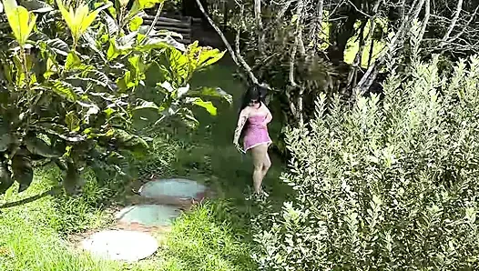 Horny Girl Gets On My Property And Receive A Creampie