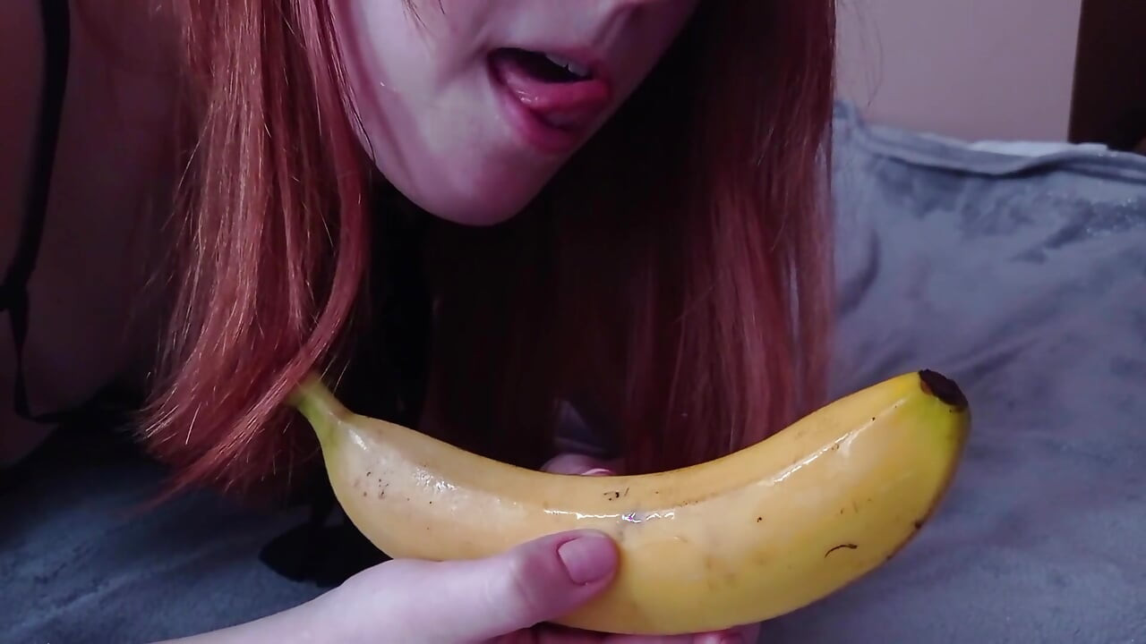 Hard fucking myself with a banana