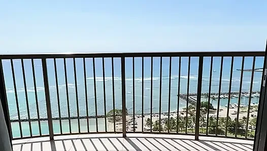 Her Ladyship on Her Yoga Mat on a Hotel Balcony - Very Tempting For Me