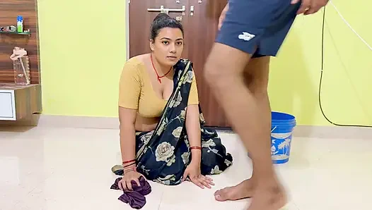 I was cleaning the house, I was on the boss and my back was hurting a lot, my boss give me relief, Full Hindi Viral Video
