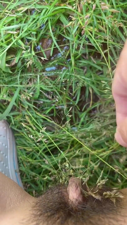 pissing outside near grape tree | Clip 2