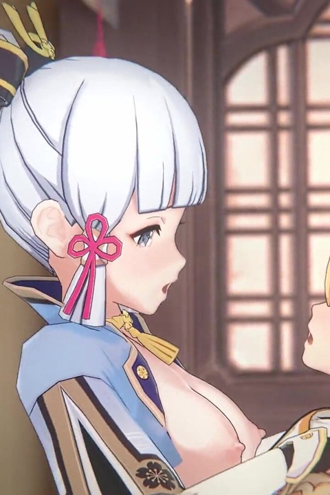 Genshin Impact - Ayaka and Aether Passionate Sex Scene - Sweet Moaning - 3D Hentai Animation