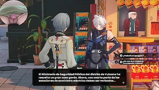 A small and beautiful Japanese oni girl, gets horny and strips, making my dick hard (Zenless Zone Zero Gameplay 4)