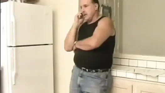 Face Fucked French Lady Sucking Cock Under the Table