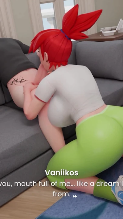 Redhead Stepsister With A Big Fat Ass In Leggings Gives Blowjob To Huge Cock Stepbrother And He Cums In Her Mouth - Mansion Days | Clip 1