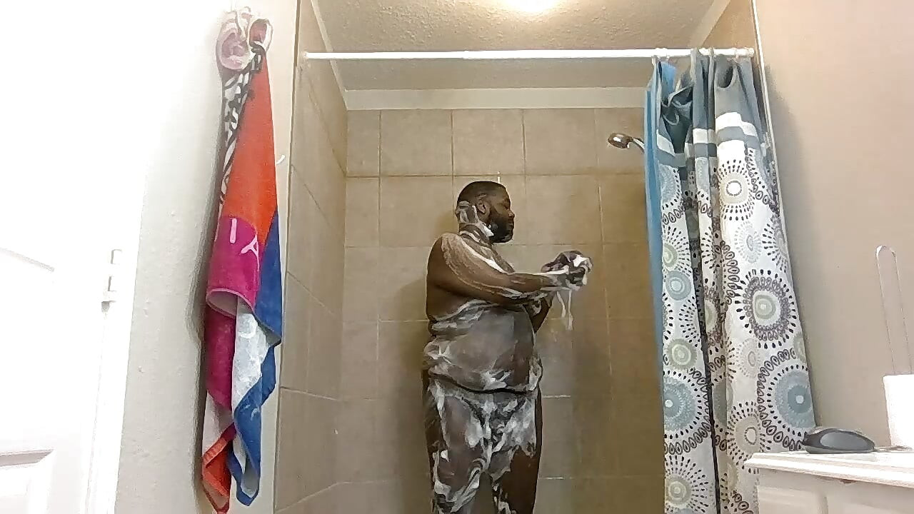 Mid-day sexy soapy shower