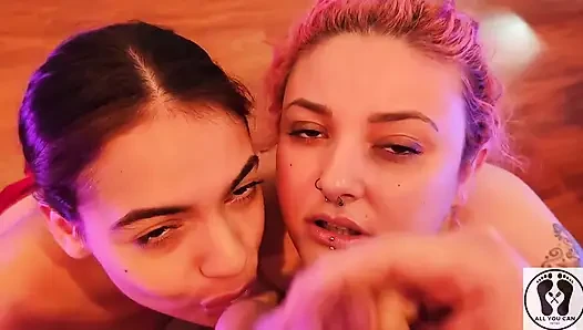 Desperate Roommate Has Double Blowjob Facial Cum