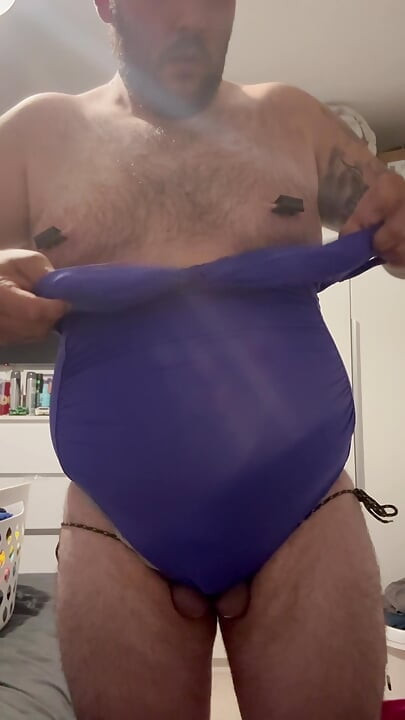 Cock and ball bondage and made into camel toe