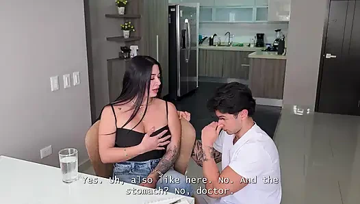 Hot Milf sucks and rides a big dick when her husband is not around, she bounces her huge tits on my face