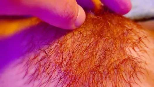 Fingering my hairy red pussy until I cum