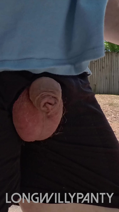 Risky uncut public exposed cock.