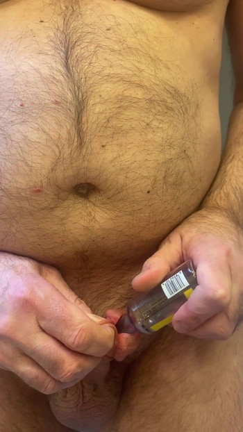 Epic moment from "Sounding with a little bottle inside my peehole"