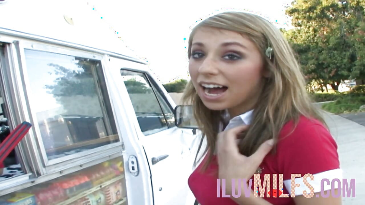 Small tits teen licking ice cream then fucking in her wet pussy