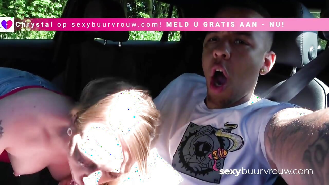 Public Sex: Black Guy has Car Sex with Hot Dutch Slut