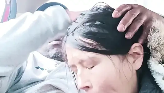 Asian Street Hooker Car Blowjob – Risky Roadside Deepthroat & Swallow & MILF