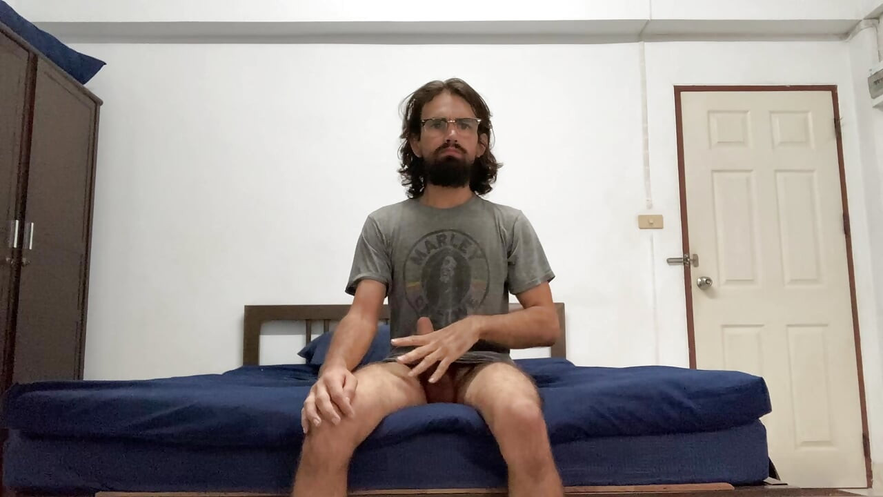 Guy With Cerebral Palsy Stroking His Fat Cock