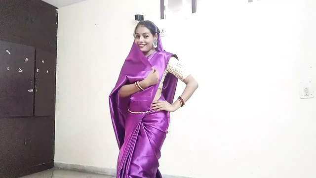SATIN SILK SAREE AUNTY