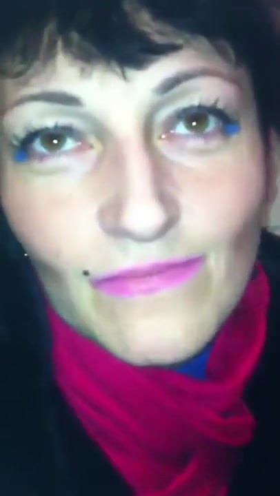 Mature in fur coat give handjob