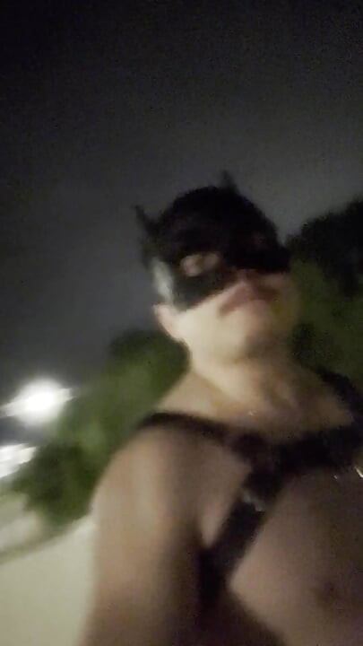 Midnight Bridge Tease: Asian Muscle Hunk's Leather-clad Cock Reveal