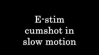 Estim cumshot in slow motion